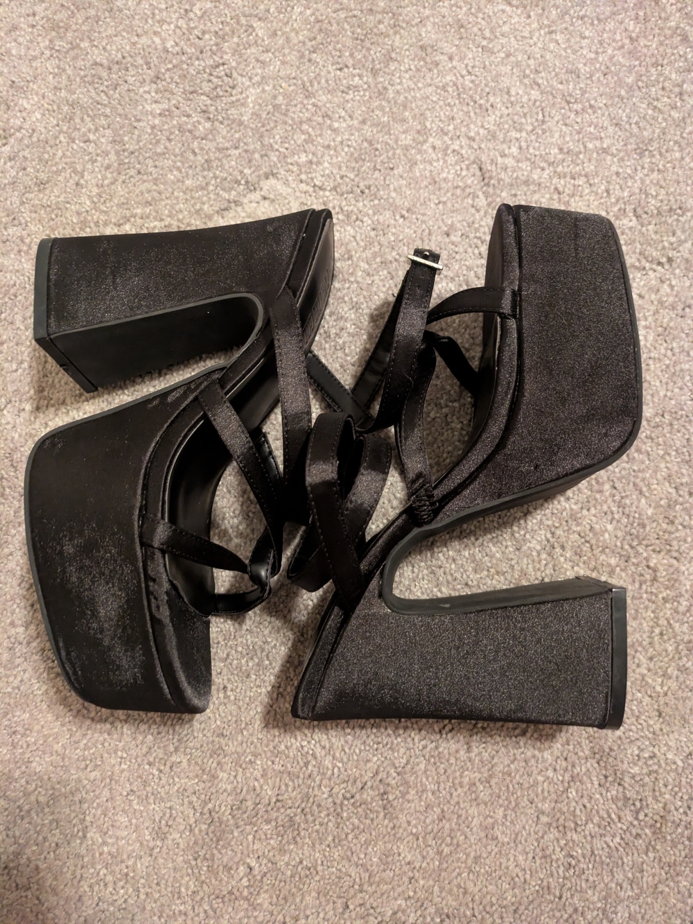 Dolls Kill Poster Grl Black Sassy Shmood Platform Heels - Size 7